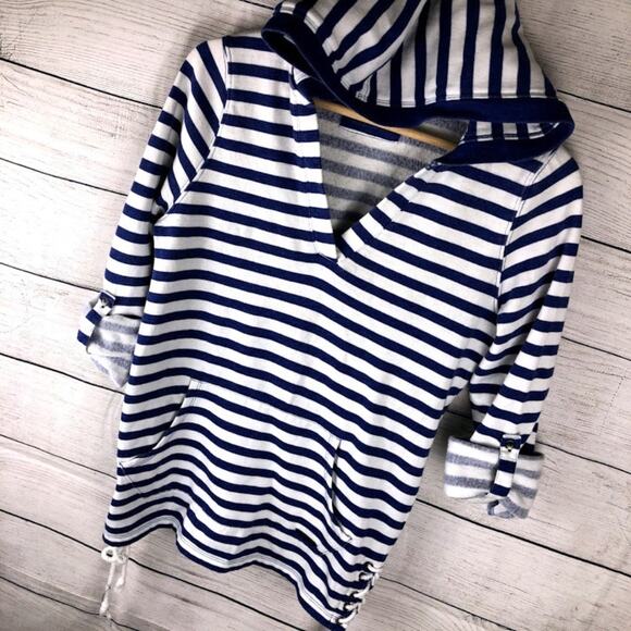 Marc New York Performance Striped Tie Side Sweatshirt - Picture 1 of 10